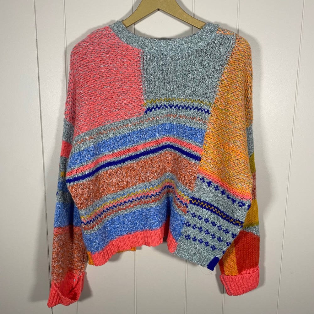 NWT Sincerely Jules Patchwork Open Front Knit Car… - image 10